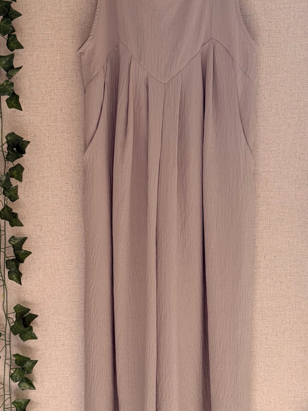 Sleeveless Dusty Tan Wide-Leg Jumpsuit
